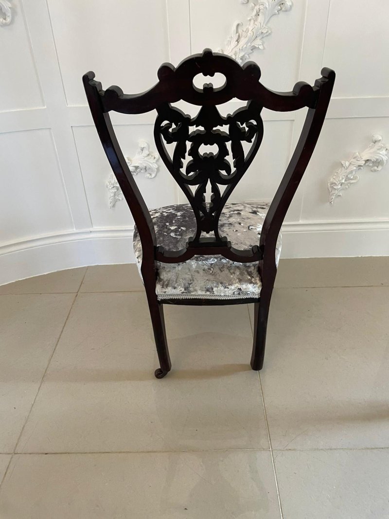 Antique Pair of Quality Victorian Ebonised Side Chairs - Image 7